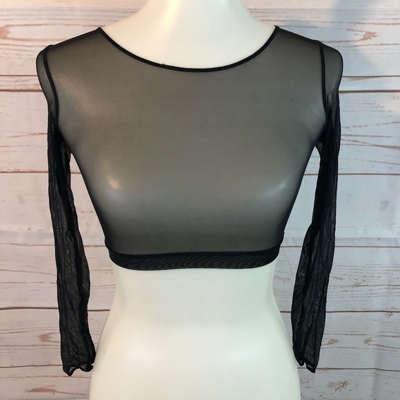 Spanx Sheer Fashion Mesh Crop Top - Picture 2 of 7